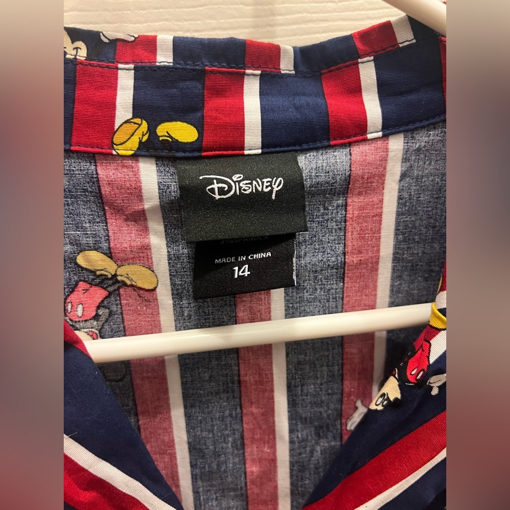 Torrid Disney Mickey Mouse Retro Swing Dress - Poplin Striped Red & Blue size 14 - Picture 9 of 10